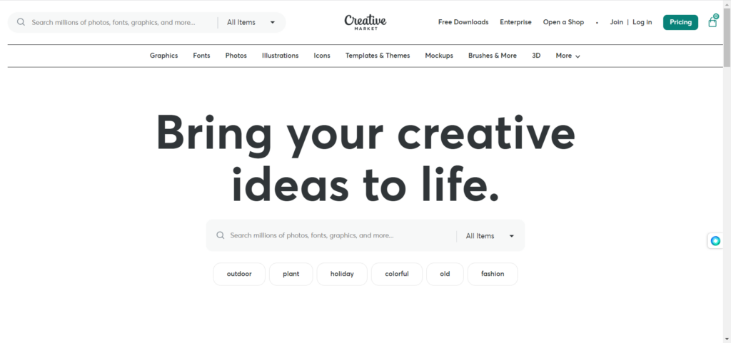 Creativemarket homepage: make money online in Jamaica