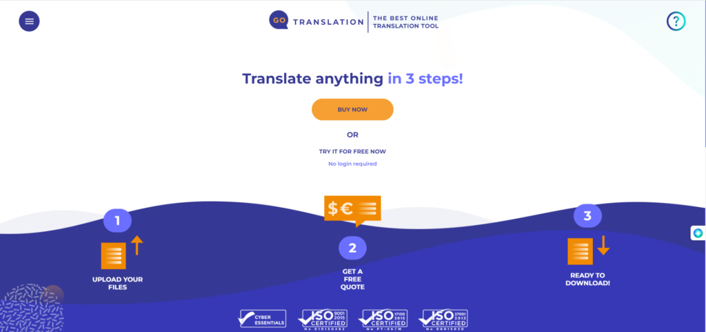 Gotranslation home page: make money online in Belgium