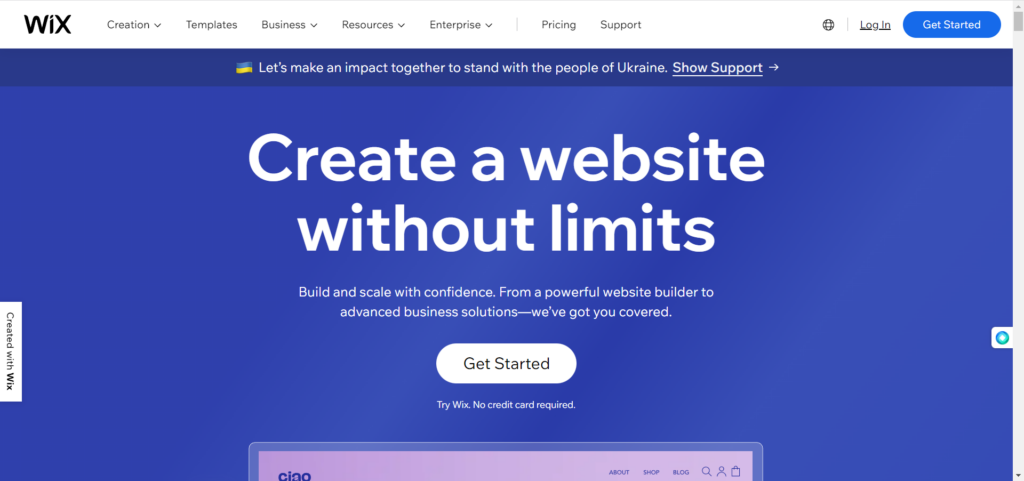 Wix homepage: make money online in Ghana  