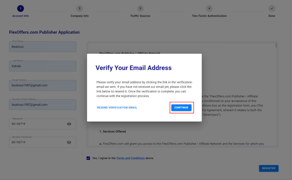 Email address verification